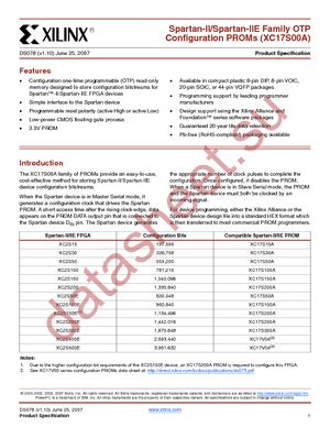 XC17S150APD8C datasheet  